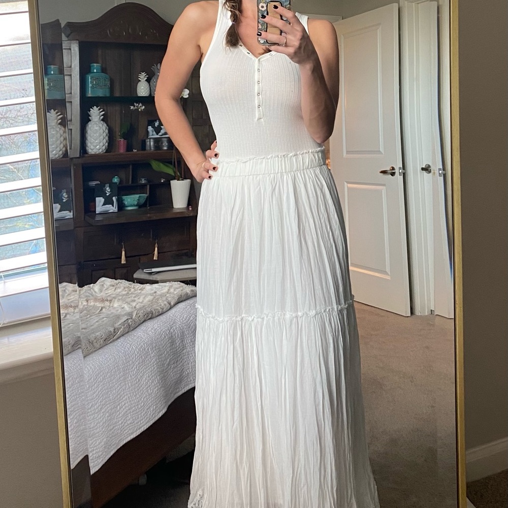 Zara body suit off white stretchy ribbed tank